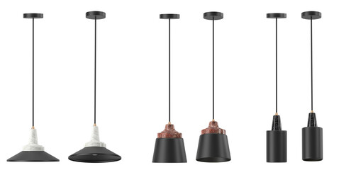 Naklejka premium 3d render Modern chandelier set . isolated on background .