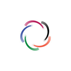 Global Community Logo Icon Elements Template. Circle sphere logo