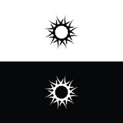 Fototapeta premium Black and white vector icon logo . Circle silhouette design