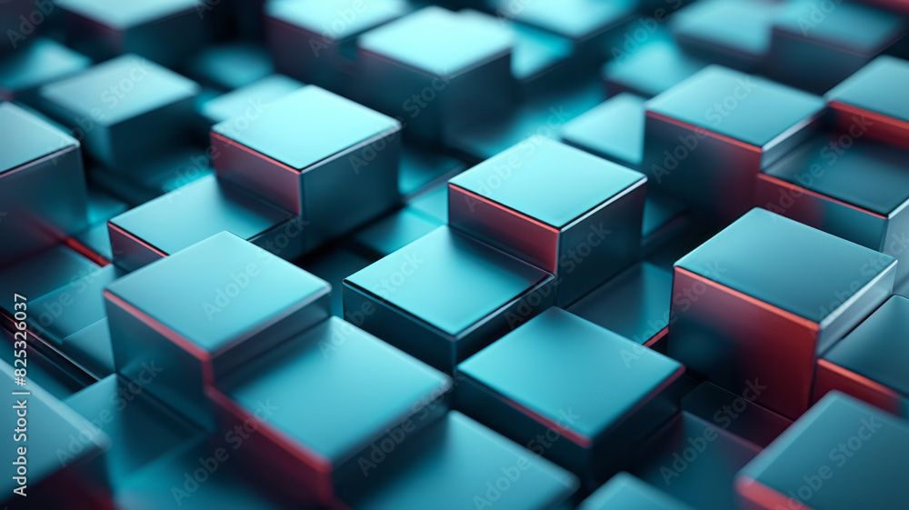 Aufkleber seamless isometric pattern of layered squares creating a stepped, 3d effect,