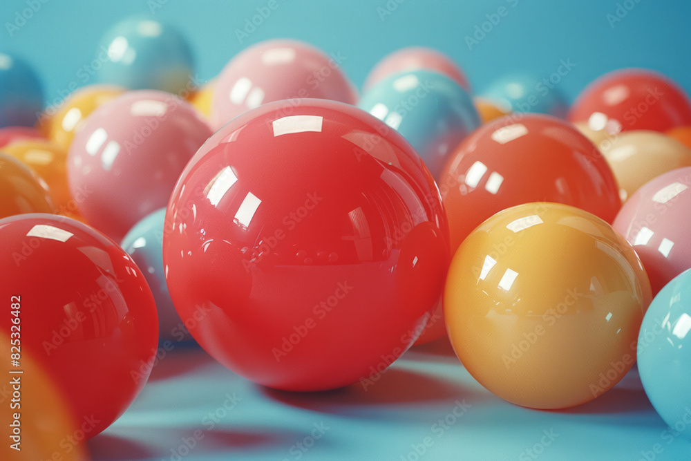 Poster abstract isometric background with overlapping spheres creating a 3d effect,