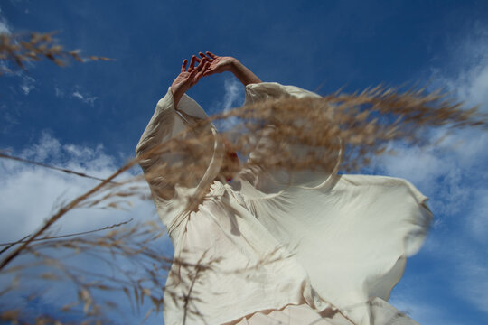 A girl in white 