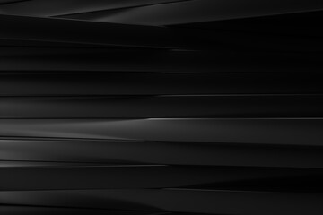 Abstract Black 3D panels , Minimal geometric background.
