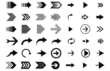 Arrows icon collection Set  Vector illustration