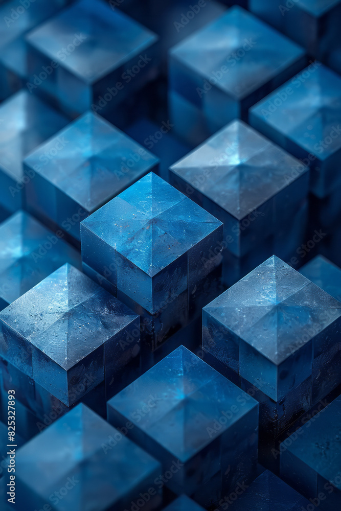Poster abstract isometric background with overlapping rhombuses creating a 3d effect,