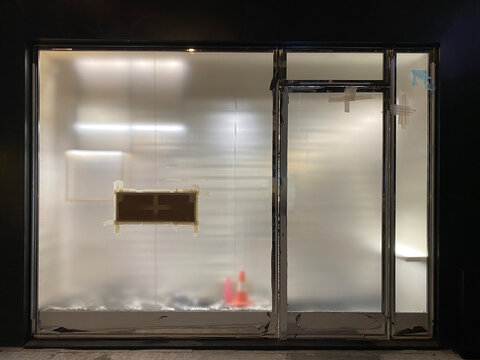 empty shopwindow at night