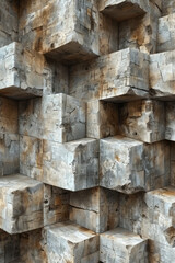 Fototapeta premium Seamless isometric pattern of interlocking rhombuses creating a honeycomb effect,