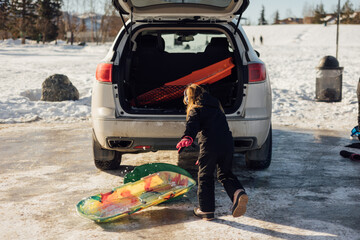Sledding At Town Square