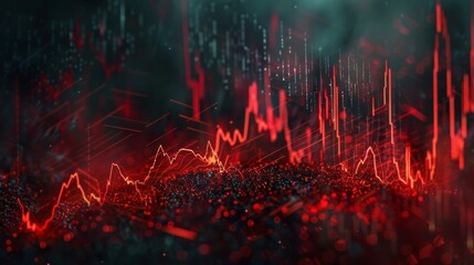 Red Digital Stock Market Chart Breakdown