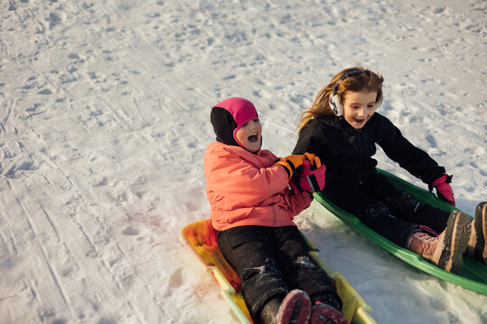 Sledding At Town Square