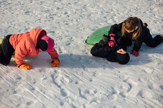 Sledding At Town Square