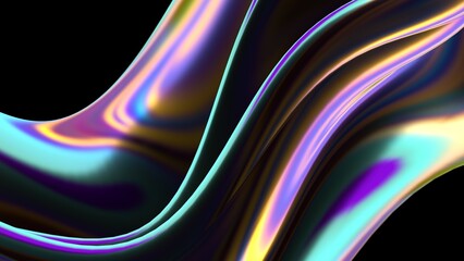 Liquid shape design with iridescent highlights.