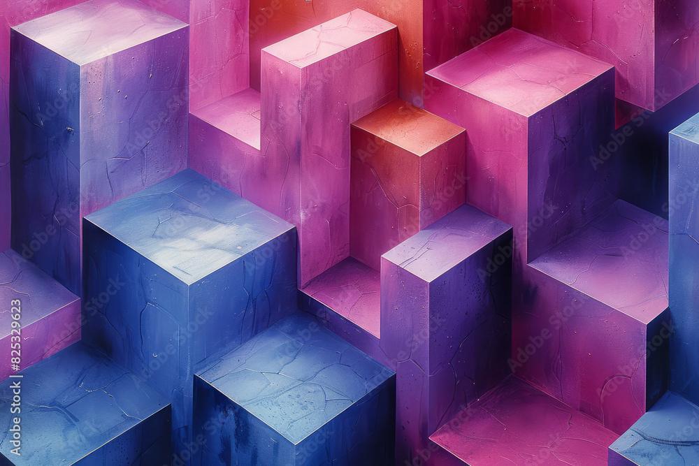 Aufkleber abstract isometric background with staggered rhombuses forming a complex geometric pattern,