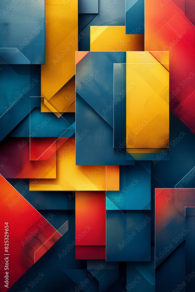Poster abstract isometric background with overlapping horizontal lines creating a 3d effect,