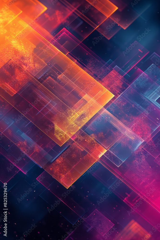 Poster abstract isometric background with overlapping horizontal lines creating a 3d effect,