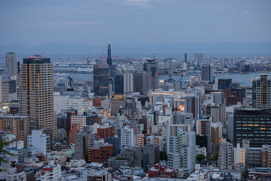 Dusk Descending on a Bustling Cityscape
