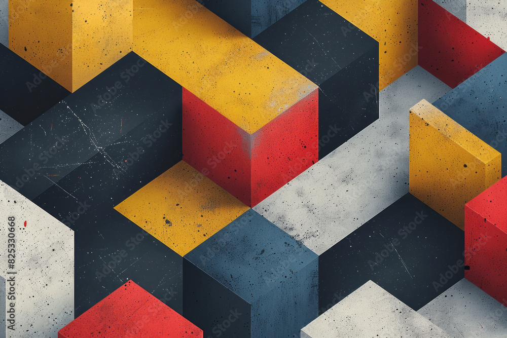 Poster seamless isometric pattern of floating diagonal lines creating a dynamic, 3d effect,