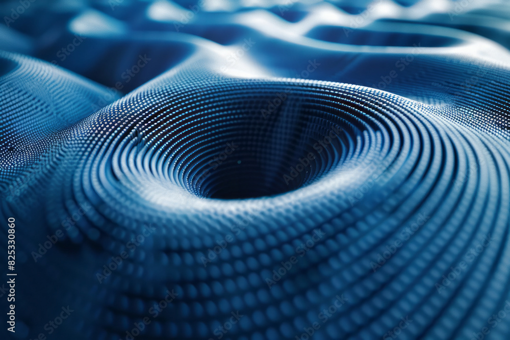 Poster abstract isometric background with concentric lines forming a wave pattern,