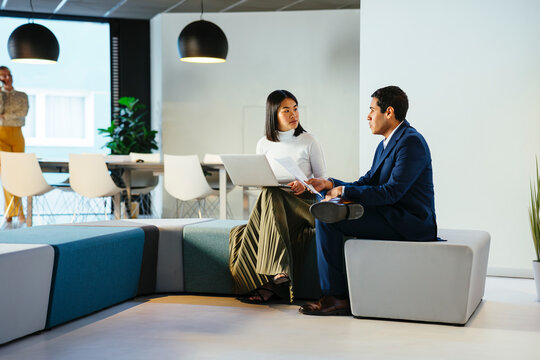 Partners working in modern office