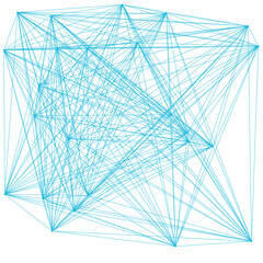 An abstract isolated futuristic node network connection design element.