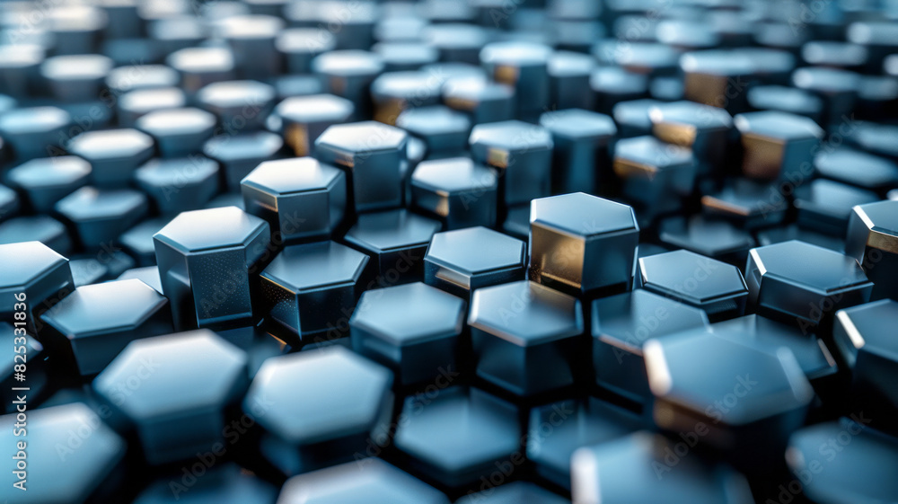 Poster seamless isometric pattern of interlocking cubes creating a honeycomb effect,