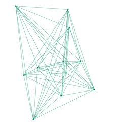 An abstract isolated futuristic node network connection design element.