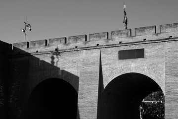 Closeup of China's centuries-old ancient city wall