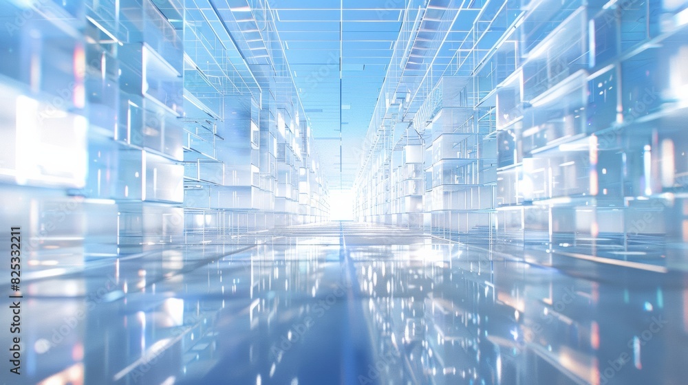 Poster dynamic daytime data center operations: engaging technicians, led displays and vibrant technology at