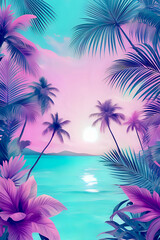 Obraz premium beach with palm trees