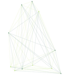 An abstract isolated futuristic node network connection design element.