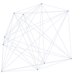An abstract isolated futuristic node network connection design element.
