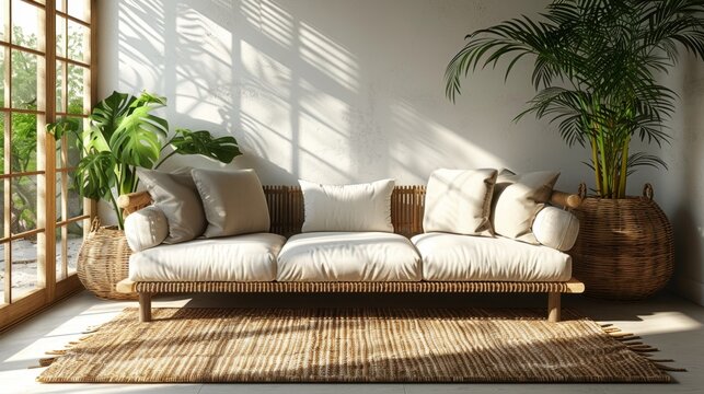 eco-friendly living room features sustainable furniture crafted from recycled materials, embracing a greener home decor approach