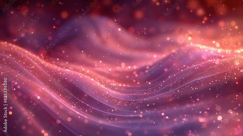 Wall mural   a vibrant pink and purple background with visible bubbles and twinkling stars in the center