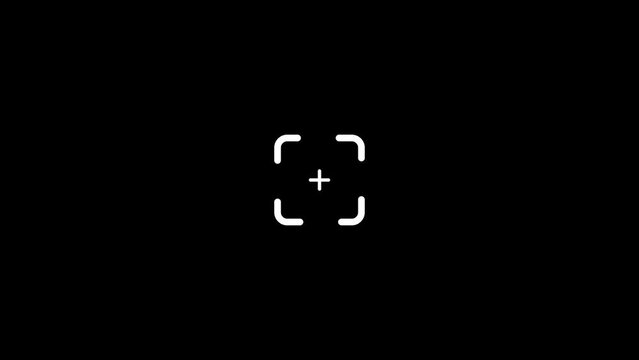 Cross focus target point icon animation, target aim, target point, object point, target border icon.