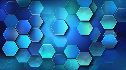  A blue abstract background with hexagons in the center, and a blue background featuring hexagons