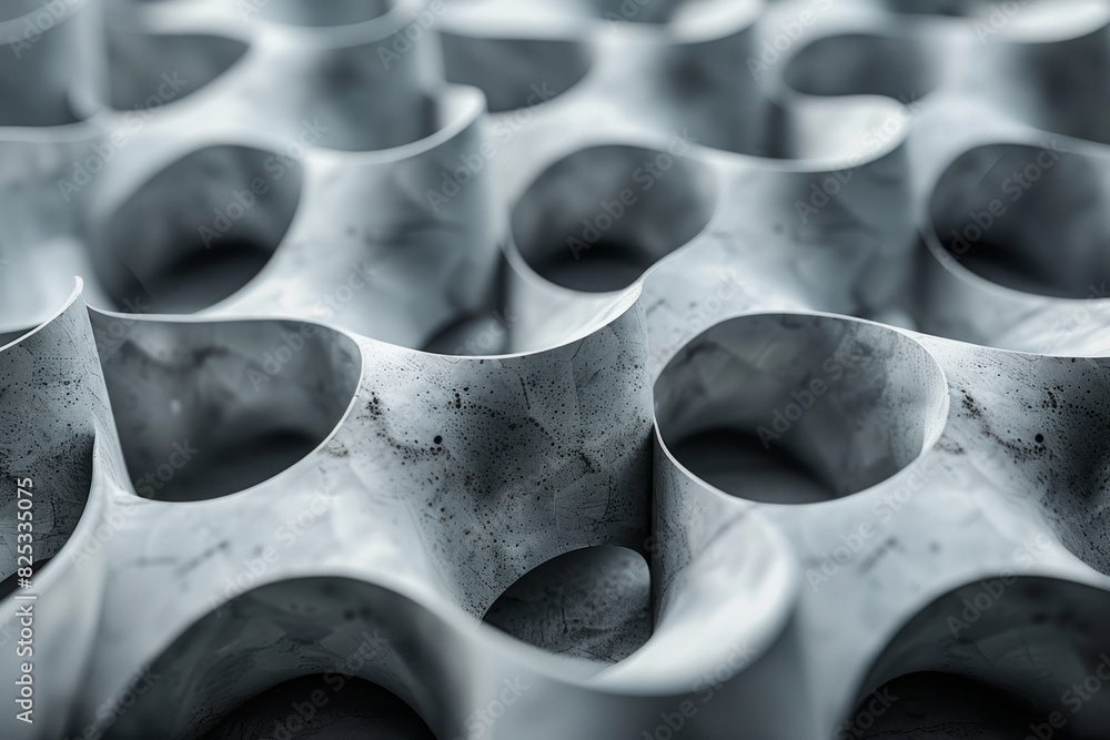 Aufkleber Isometric cylindrical forms in a repeating diamond pattern with shades of gray and white,