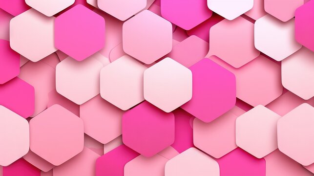   Pink hexes arranged in hexagon shape on pink backdrop