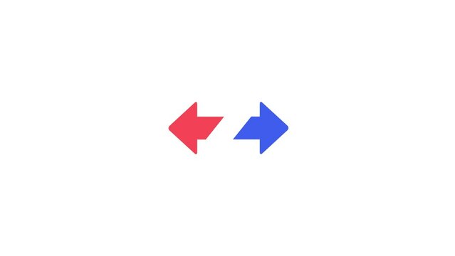 left and right arrow icon animation, Double arrow icon, Arrow Icon, left and right side arrow.