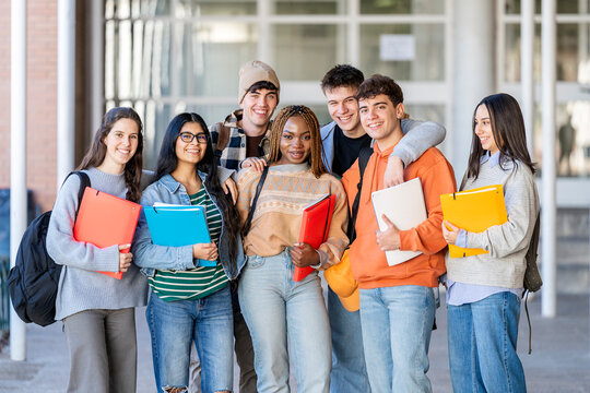 Multicultural Students Smiling at Campus