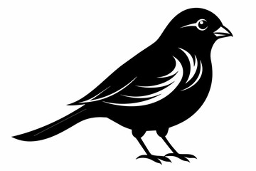 A canary bird silhouette black vector artwork illustration 