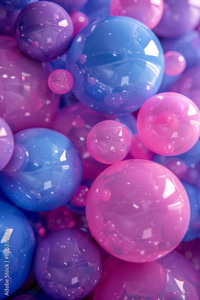 Aufkleber abstract seamless pattern with pink and purple spheres, creating a playful isometric design,