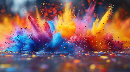   A vibrant explosion of colored powder is depicted in this artistic image