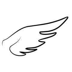Obraz premium Hand drawn wings outline. Wings sketch cartoon vector ilustration
