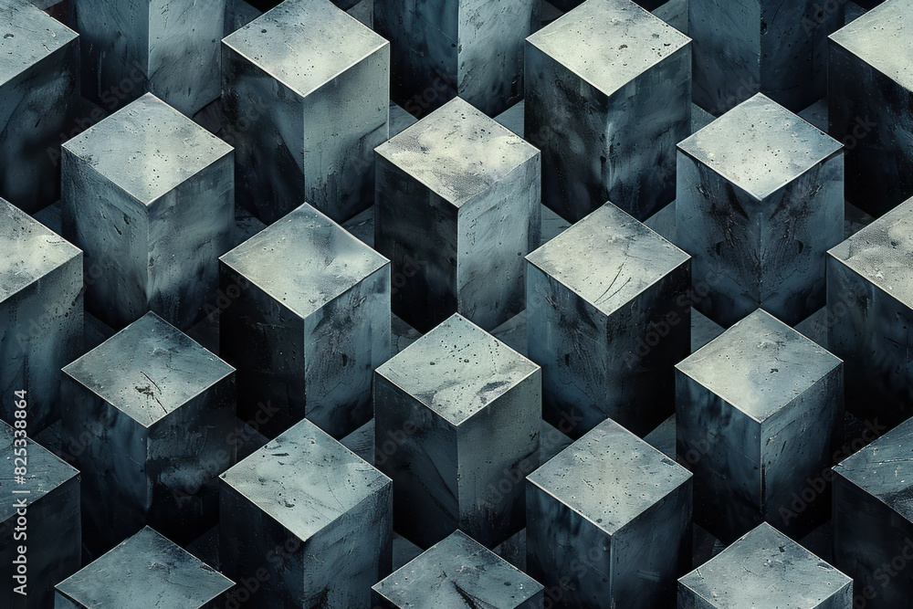 Poster a geometric pattern of isometric hexagonal bipyramids, creating a visually intriguing design,