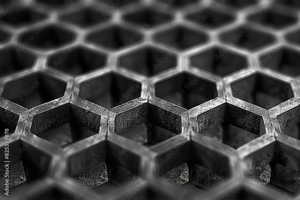 Poster isometric hexagonal frustums, arranged in a repeating hexagonal grid,