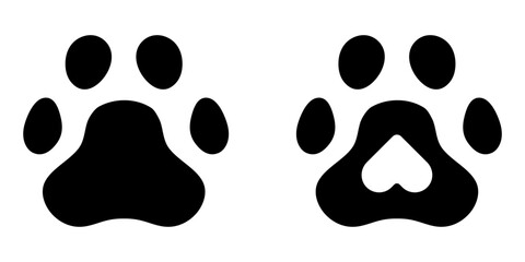 Animal paw icon. Cat foot print symbol. Vet website illustration. Puppies toe sign.