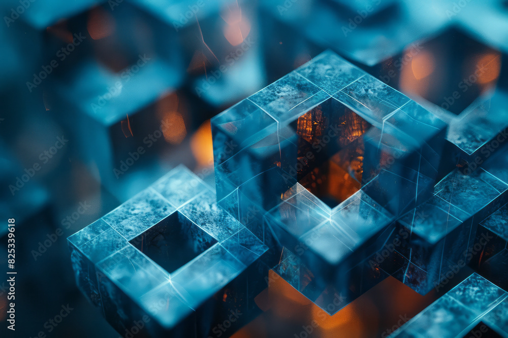 Poster an abstract background with isometric hexagonal bipyramids, creating a unique geometric look,