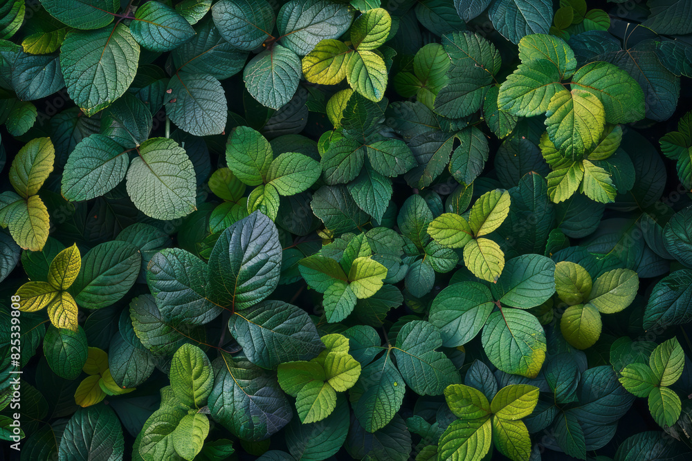 Leinwandbilder isometric pattern of stylized leaves arranged in a grid, with each leaf pointing in different direct