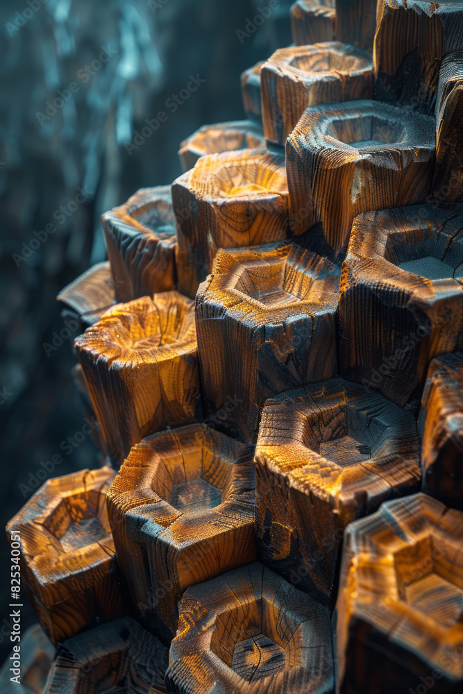 Aufkleber abstract isometric honeycomb shapes, representing a beehive pattern,