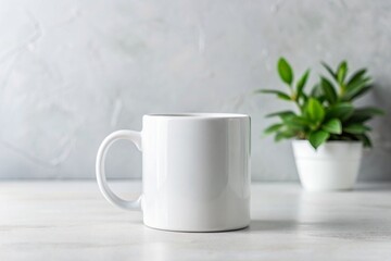 White cup up of coffee on wooden table
